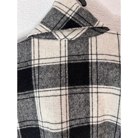 Coldwater Creek Plaid Black/ Ivory Checker Wool Blend Women's Jacket Size Pxs - Picture 10 of 15